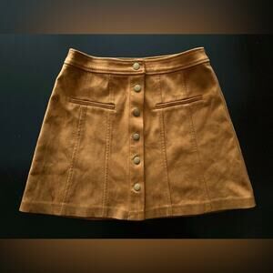 ZARA Trafaluc Brown Faux Suede Mini Skirt sz S